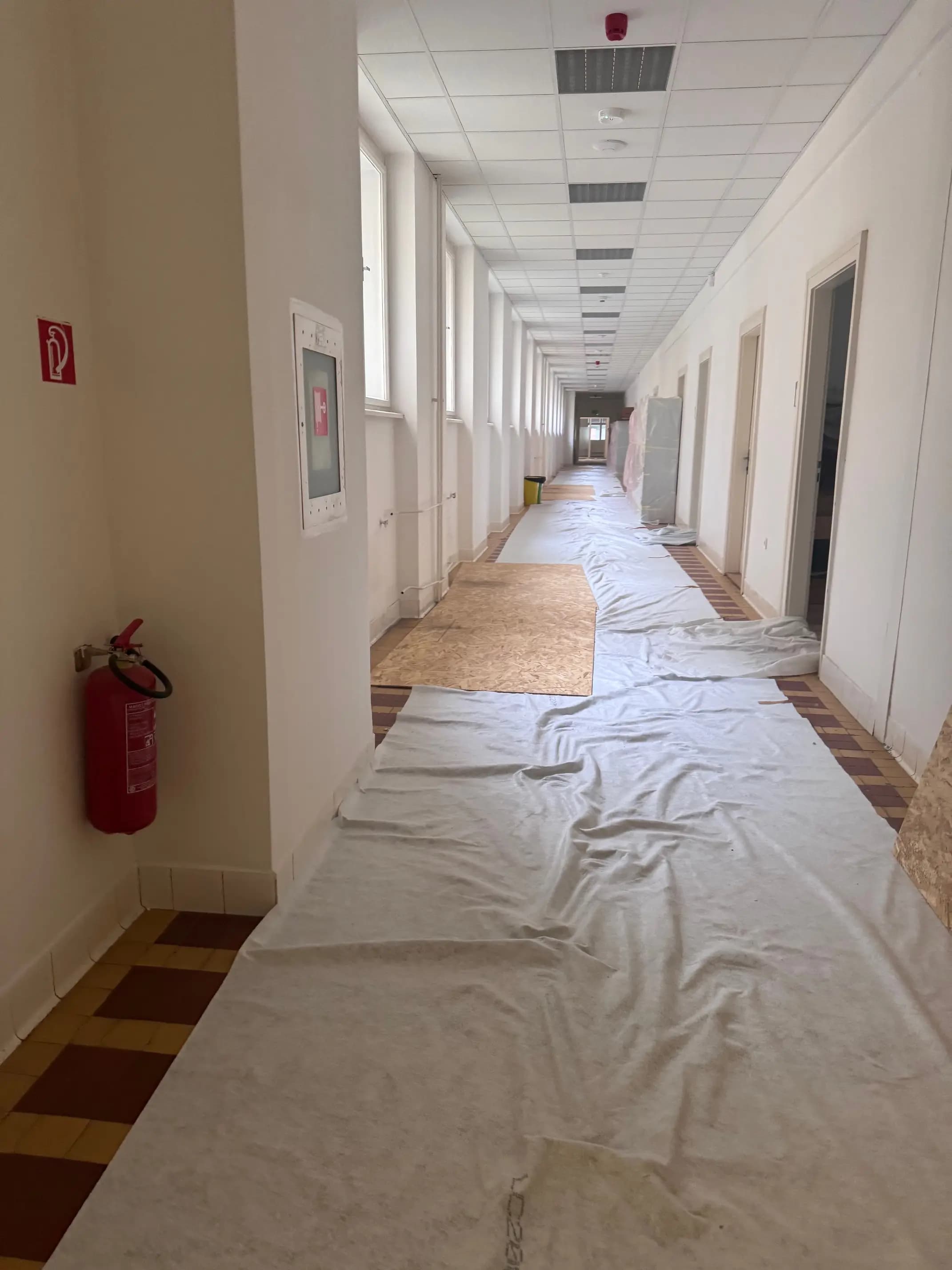 Moderná kancelária v minimalistickom štýle s elegantnými pracovnými stolmi a prírodnými materiálmi.