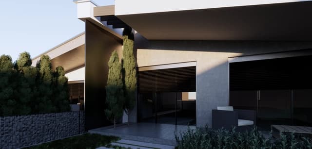 Moderná kancelária v minimalistickom štýle s elegantnými pracovnými stolmi a prírodnými materiálmi.