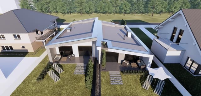 Moderná kancelária v minimalistickom štýle s elegantnými pracovnými stolmi a prírodnými materiálmi.