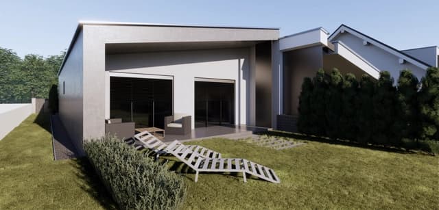 Moderná kancelária v minimalistickom štýle s elegantnými pracovnými stolmi a prírodnými materiálmi.