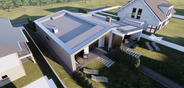 Moderná kancelária v minimalistickom štýle s elegantnými pracovnými stolmi a prírodnými materiálmi.